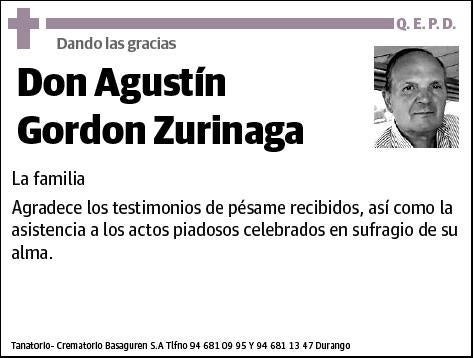 GORDON ZURINAGA,AGUSTIN