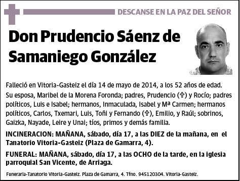 SAENZ DE SAMANIEGO GONZALEZ,PRUDENCIO