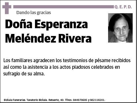 MELENDEZ RIVERA,ESPERANZA