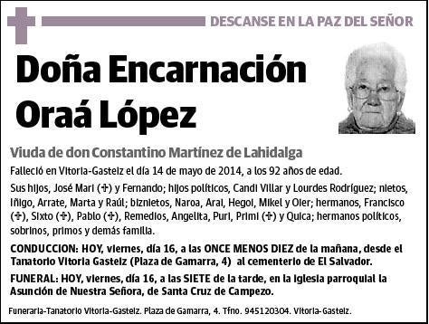 ORAA LOPEZ,ENCARNACION