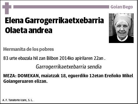 GARROGERRIKAETXEBARRIA OLAETA,ELENA