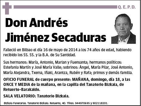 JIMENEZ SECADURAS,ANDRES