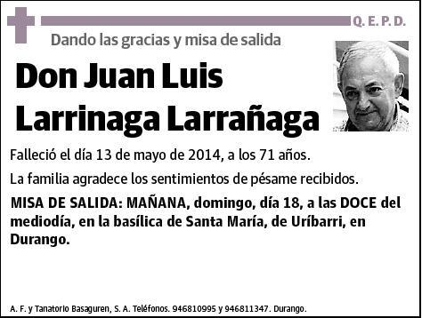 LARRINAGA LARRAÑAGA,JUAN LUIS