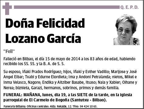 LOZANO GARCIA,FELICIDAD