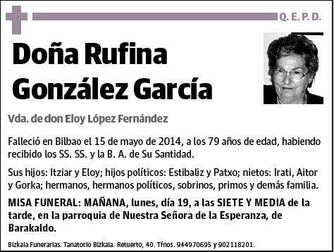 GONZALEZ GARCIA,RUFINA