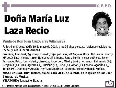 LAZA RECIO,MARIA LUZ