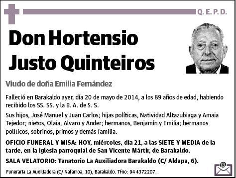 JUSTO QUINTEIROS,HORTENSIO