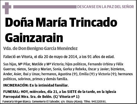 TRINCADO GAINZARAIN,MARIA