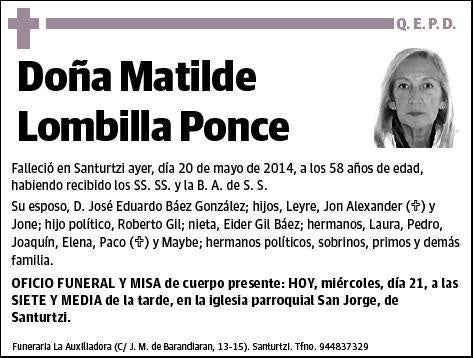 LOMBILLA PONCE,MATILDE