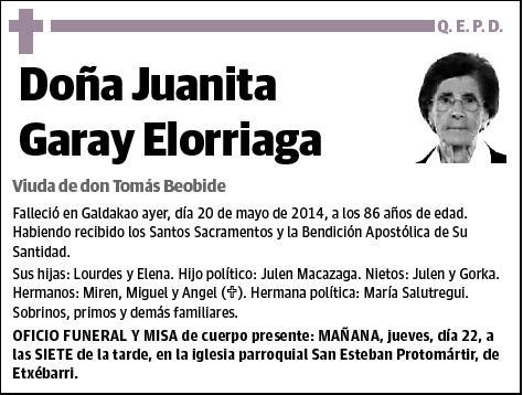 GARAY ELORRIAGA,JUANITA