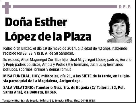 LOPEZ DE LA PLAZA,ESTHER