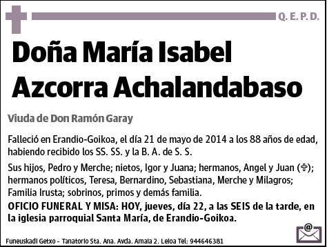 AZCORRA ACHALANDABASO,MARIA ISABEL