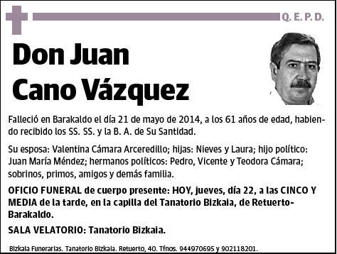 CANO VAZQUEZ,JUAN