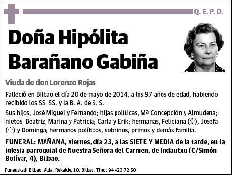 BARAÑANO GABIÑA,HIPOLITA