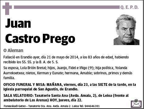 CASTRO PREGO,JUAN