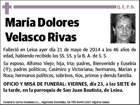 VELASCO RIVAS,MARIA DOLORES