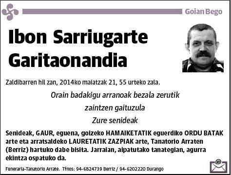 SARRIUGARTE GARITAONANDIA,IBON