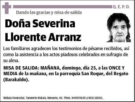 LLORENTE ARRANZ,SEVERINA