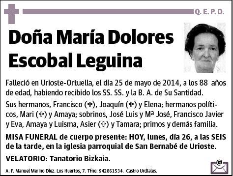 ESCOBAL LEGUINA,MARIA DOLORES