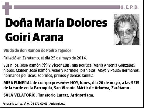 GOIRI ARANA,MARIA DOLORES