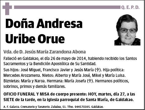 URIBE ORUE,ANDRESA