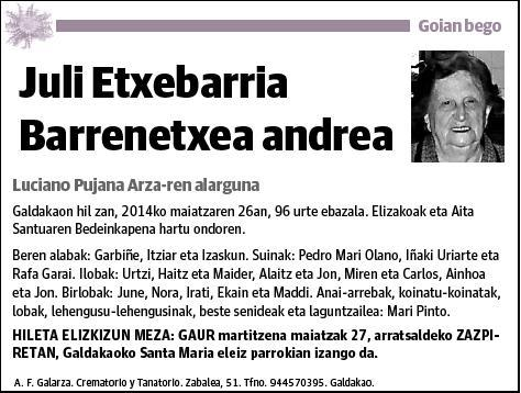 ETXEBARRIA BARRENETXEA,JULI