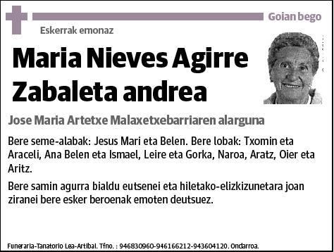 AGIRRE ZABALETA,MARIA NIEVES