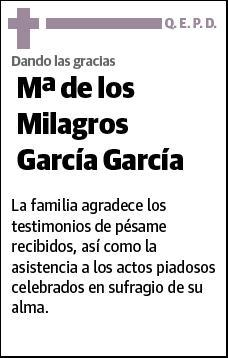 GARCÍA GARCÍA,Mª DE LOS MILAGROS