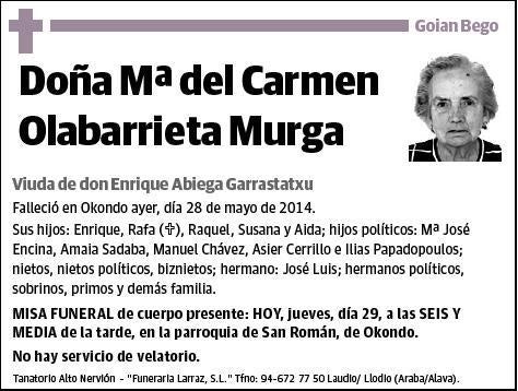 OLABARRIETA MURGA,Mª DEL CARMEN