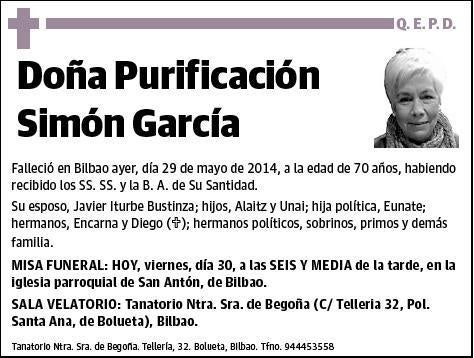 SIMON GARCIA,PURIFICACION