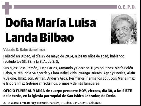 LANDA BILBAO,MARIA LUISA