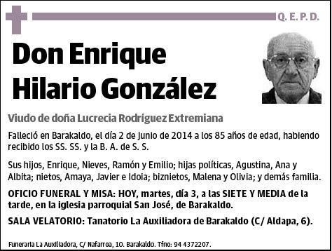 HILARIO GONZALEZ,ENRIQUE