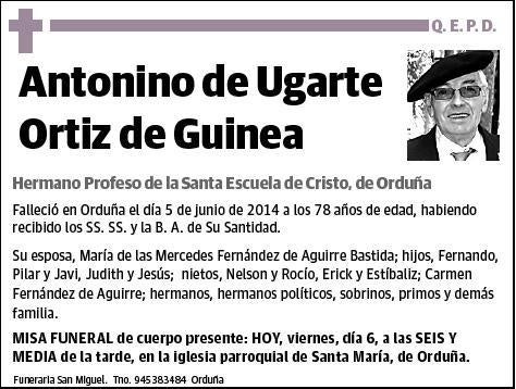 DE UGARTE ORTIZ DE GUINEA,ANTONINO