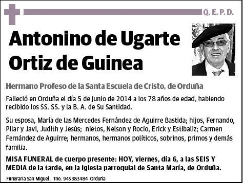 DE UGARTE ORTIZ DE GUINEA,ANTONINO