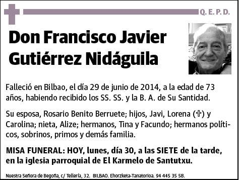 GUTIERREZ NIDAGUILA,FRANCISCO JAVIER