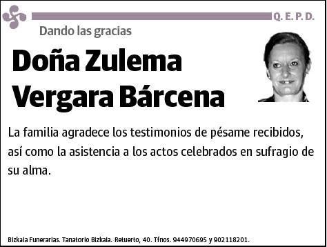 VERGARA BARCENA,ZULEMA