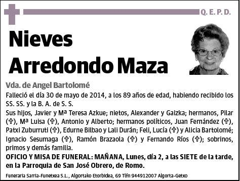 ARREDONDO MAZA,NIEVES