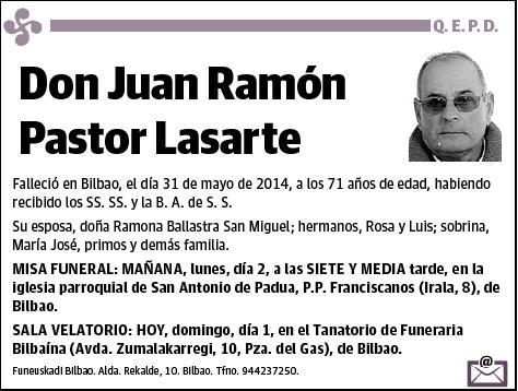 PASTOR LASARTE,JUAN RAMON