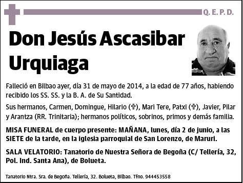 ASCASIBAR URQUIAGA,JESUS