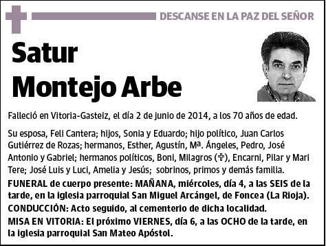 MONTEJO ARBE,SATUR