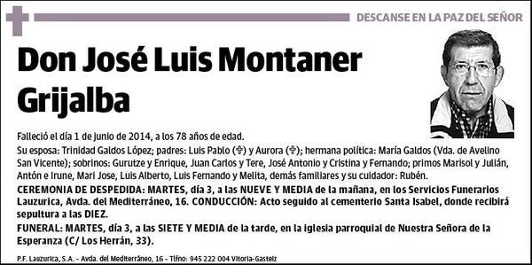 MONTANER GRIJALBA,JOSE LUIS