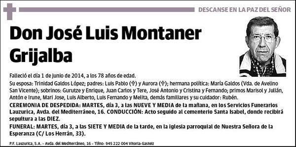 MONTANER GRIJALBA,JOSE LUIS