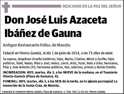 AZACETA IBAÑEZ DE GAUNA,JOSE LUIS