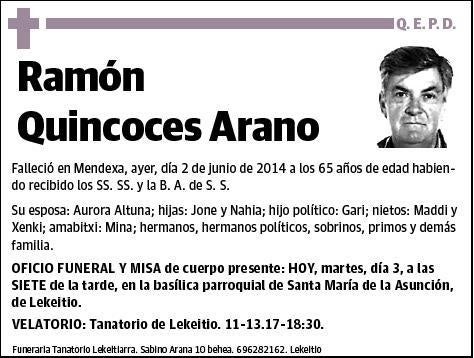 QUINCOCES ARANO,RAMON