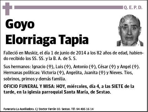 ELORRIAGA TAPIA,GOYO