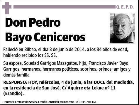 BAYO CENICEROS,PEDRO