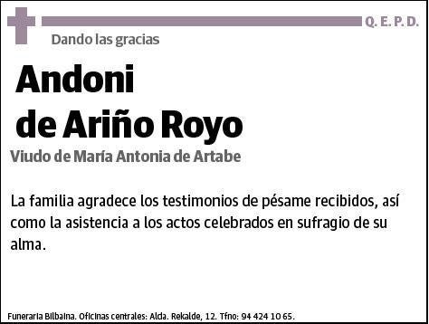 DE ARIÑO ROYO,ANDONI