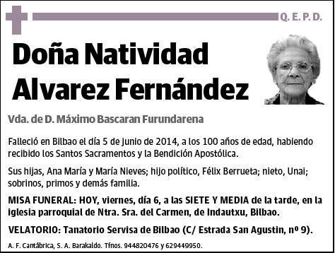 ALVAREZ FERNANDEZ,NATIVIDAD