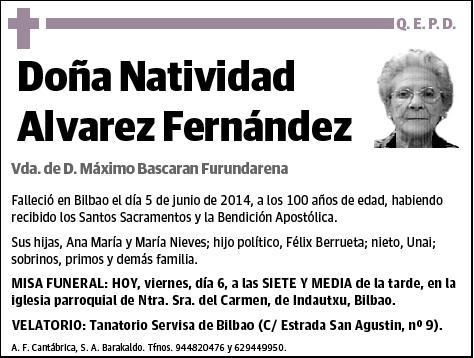 ALVAREZ FERNANDEZ,NATIVIDAD