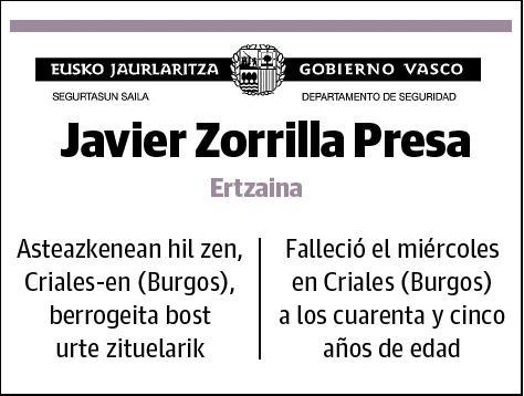 ZORRILLA PRESA,JAVIER